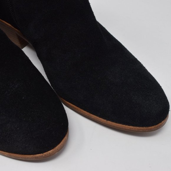 Jack Rogers Bailee Bootie Suede sz 7 Black Ankle Dark Academia - Picture 4 of 15